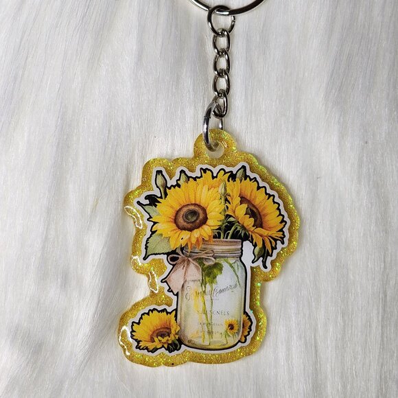 Jar of Sunflowers Keychain - Picture 1 of 2